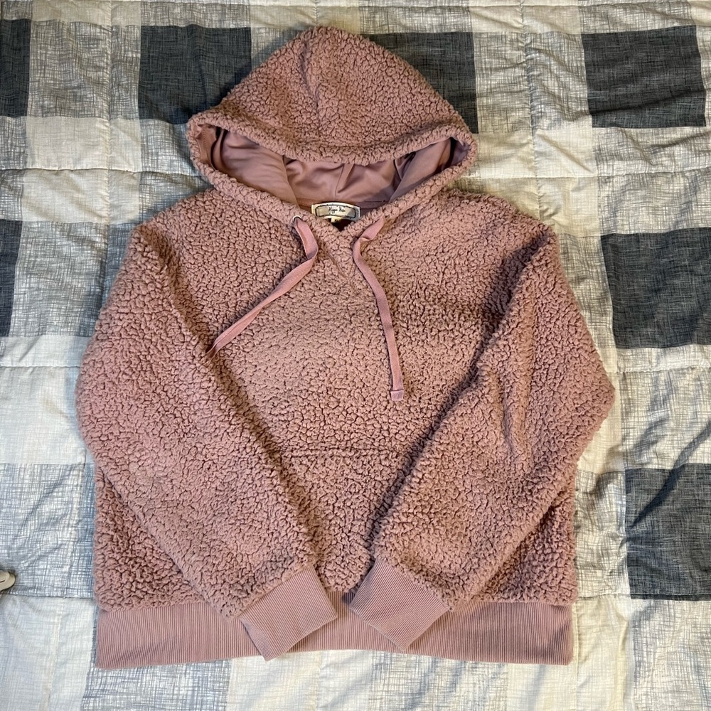 Hippie Rose Dusty Pink Fleece Hoodie